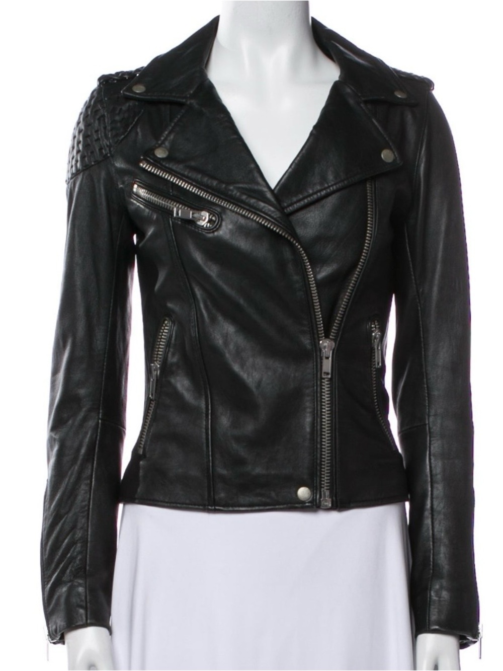 Maje Lamb Leather Biker Jacket